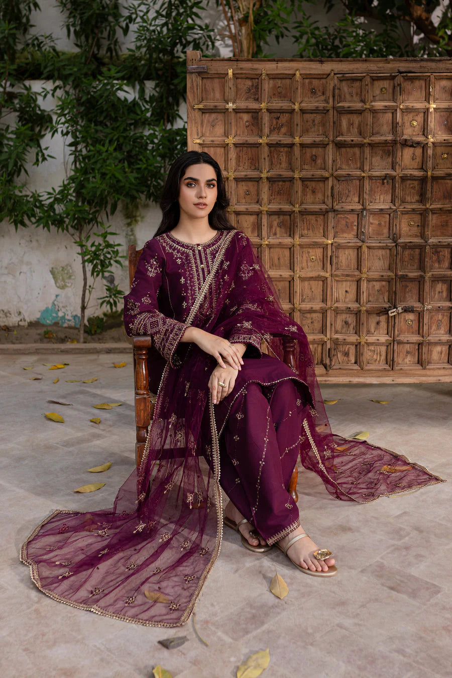 Mayal 3pcs Embroidered Cotton Lawn