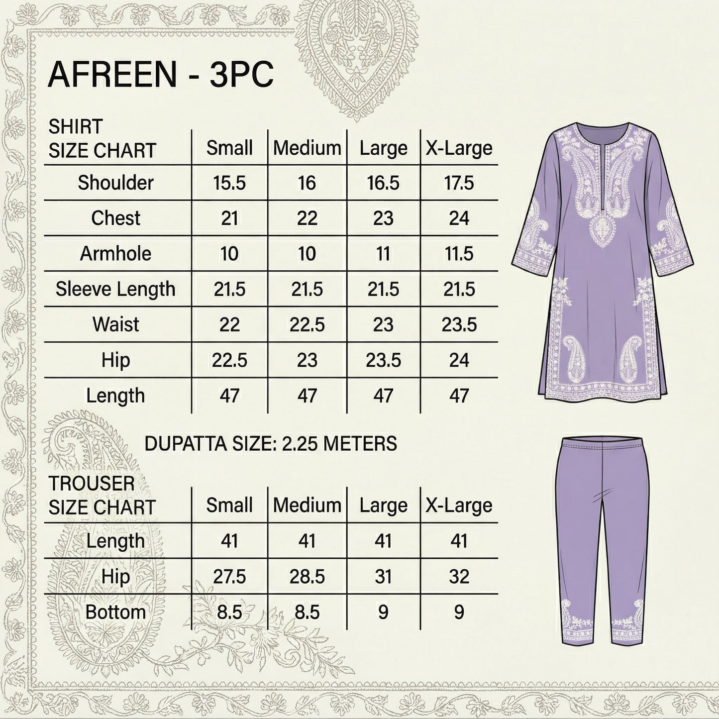 Aafreen Embroidered 3pc Lalic