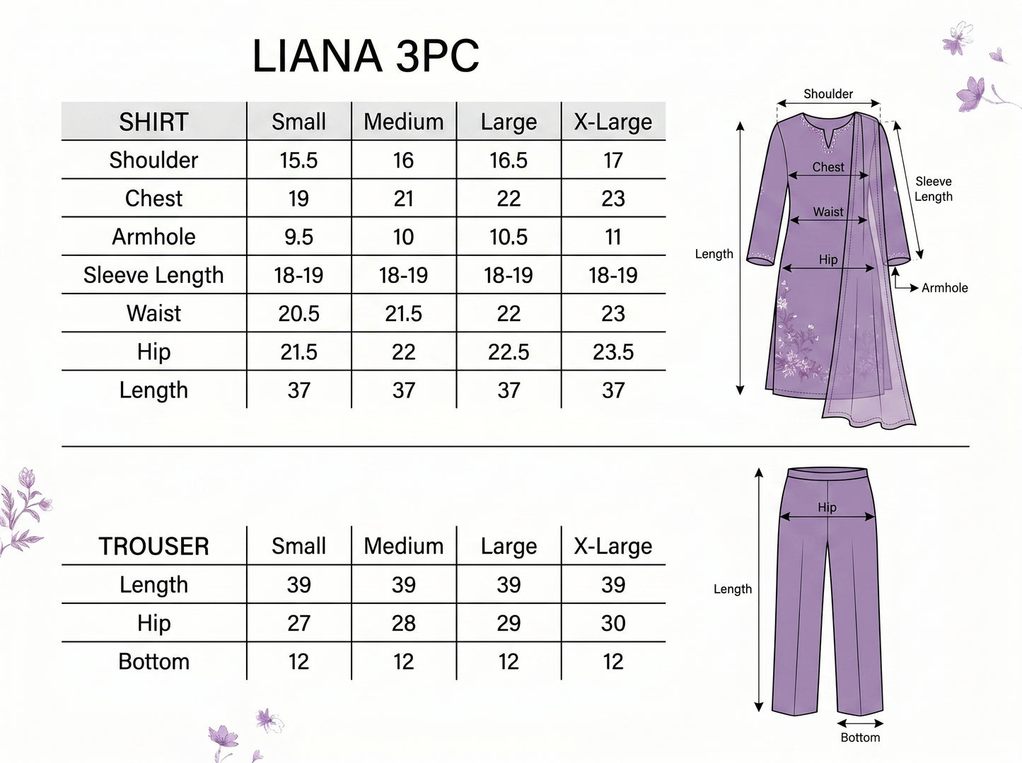 Liana Embroidered - 3pc