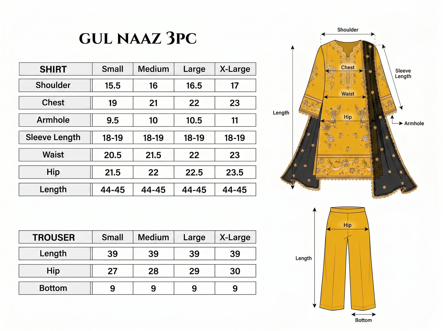 Gul naaz Embroidered - 3pc