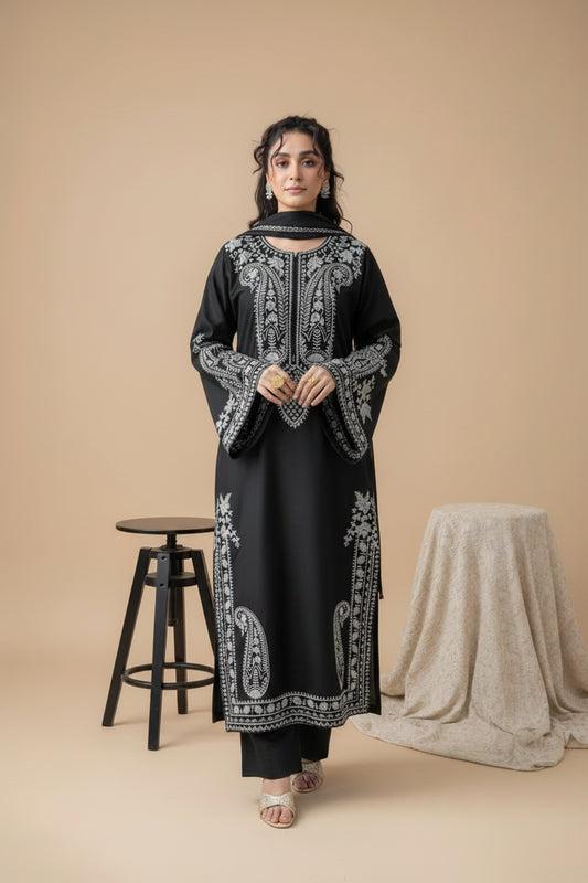 Aafreen Embroidered 3pc-Black