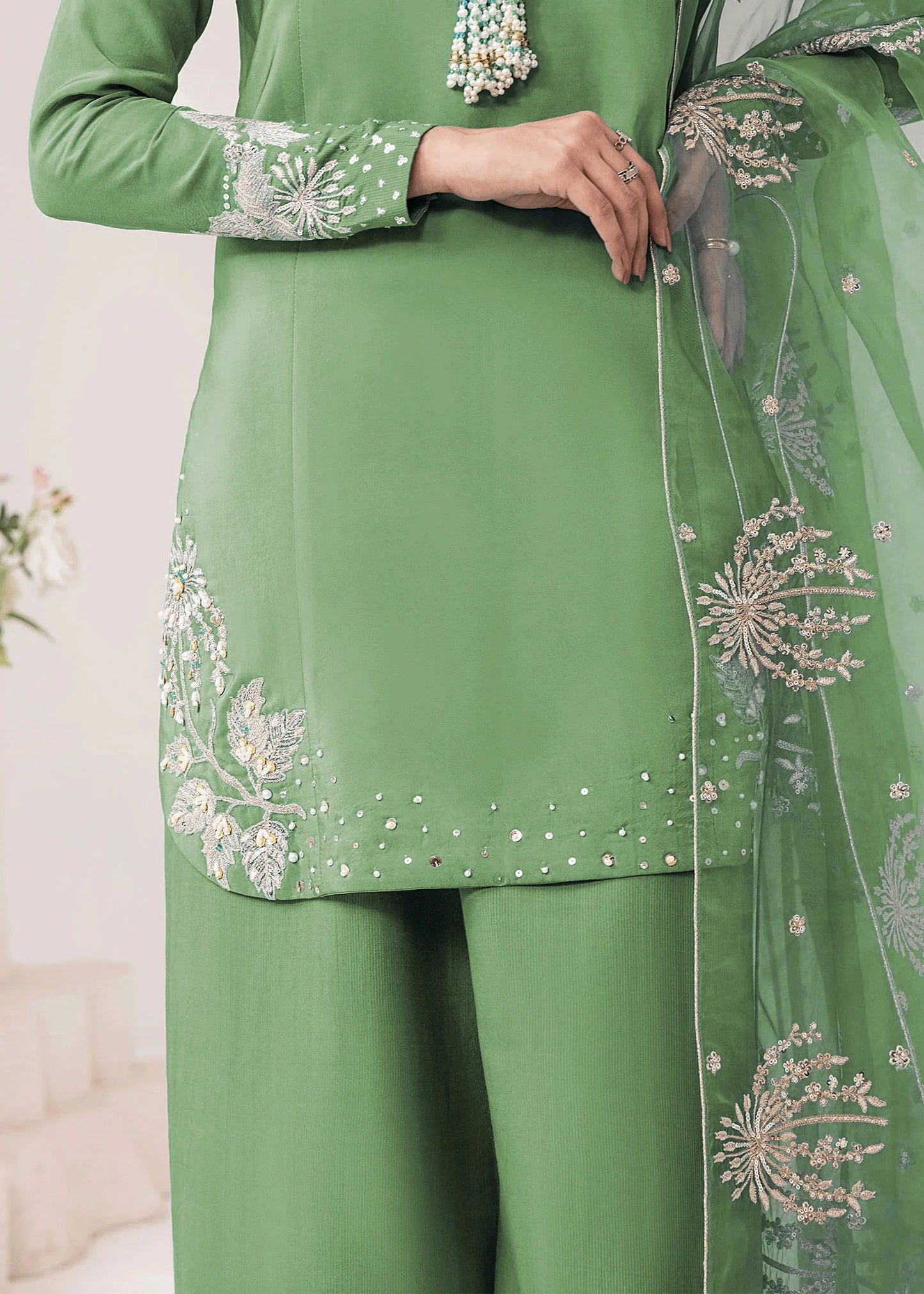 Embrose Embroidered 3pc Jade Green