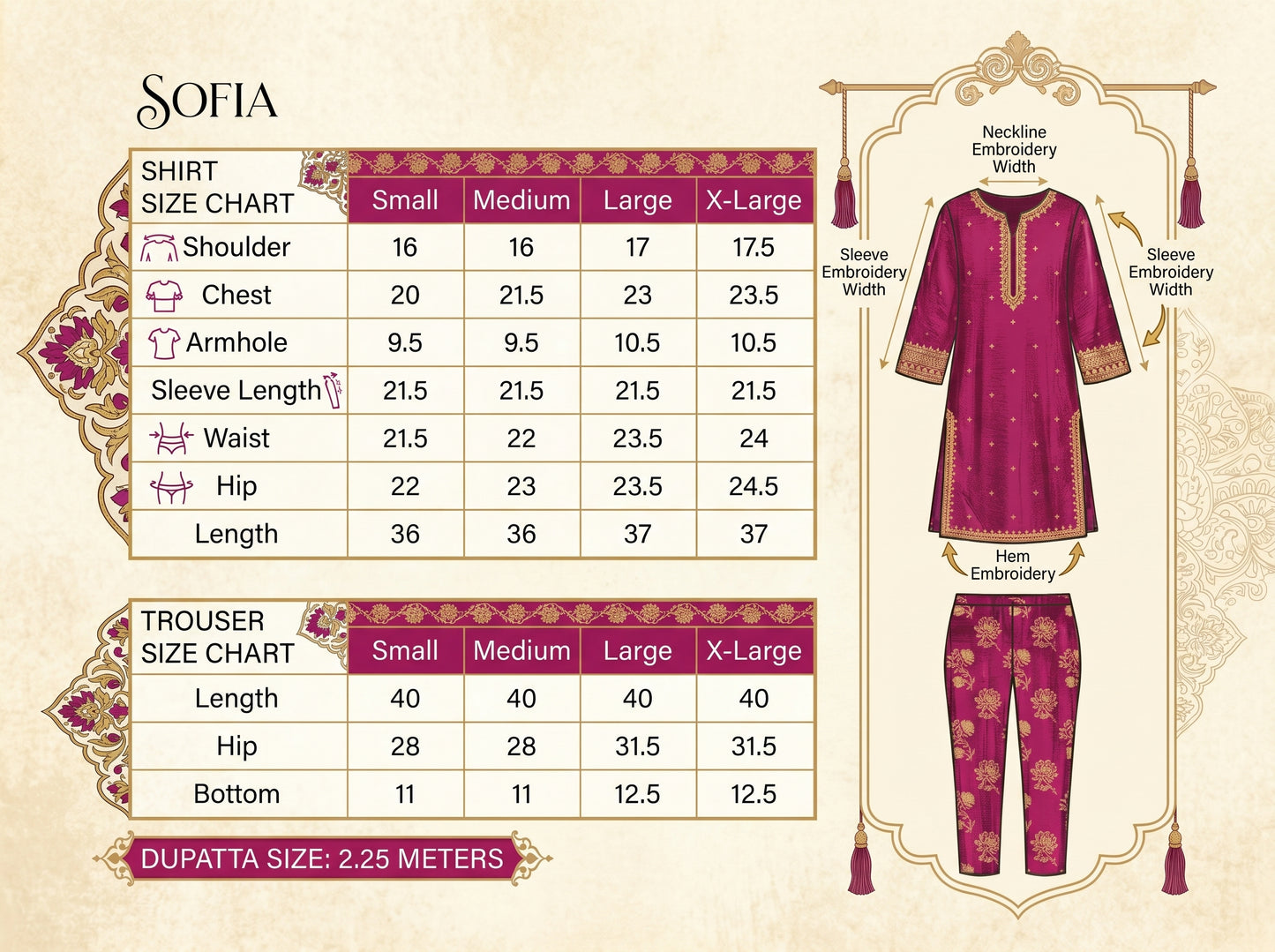 Sofia Embroidered 3pcs
