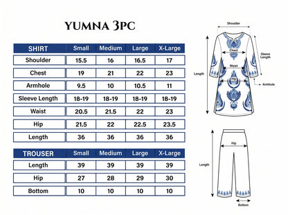 Yumna Embroidered - 3pc