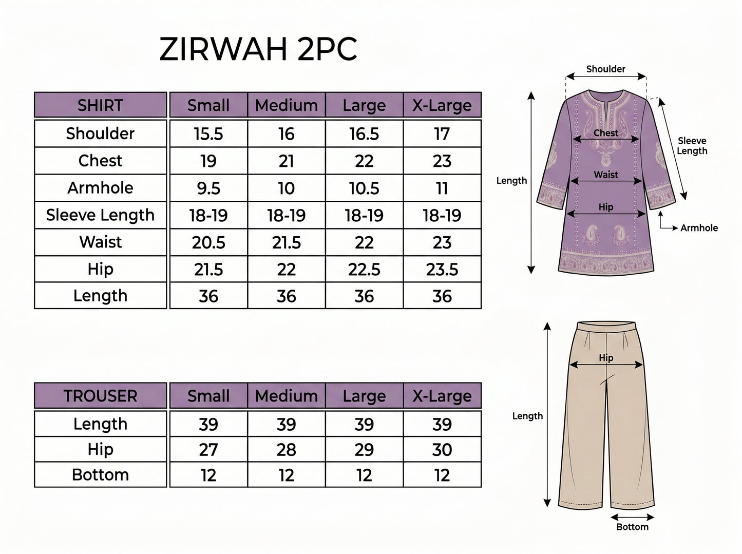 Zirwah Embroidered - 2pc