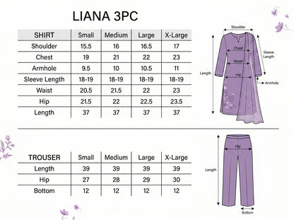Liana Embroidered - 3pc