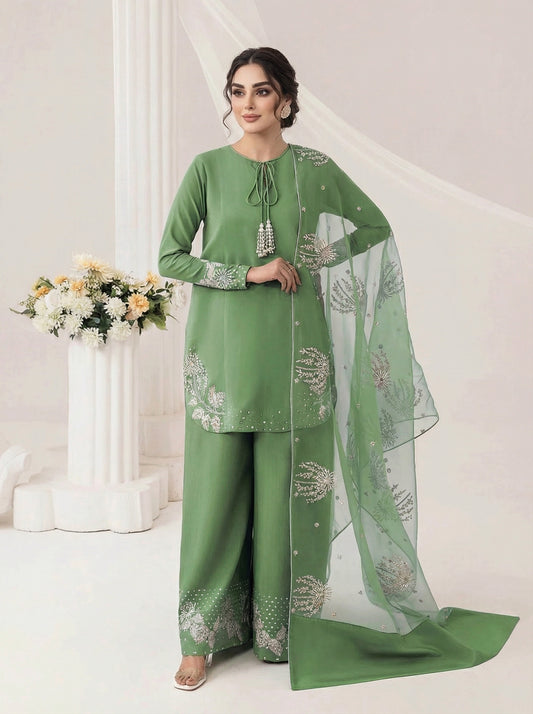 Embrose Embroidered 3pc Jade Green